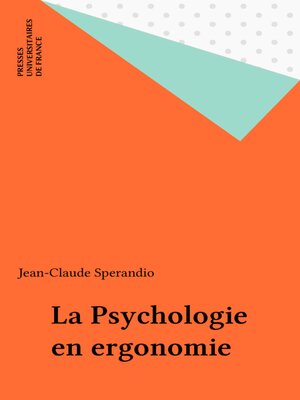 cover image of La Psychologie en ergonomie
